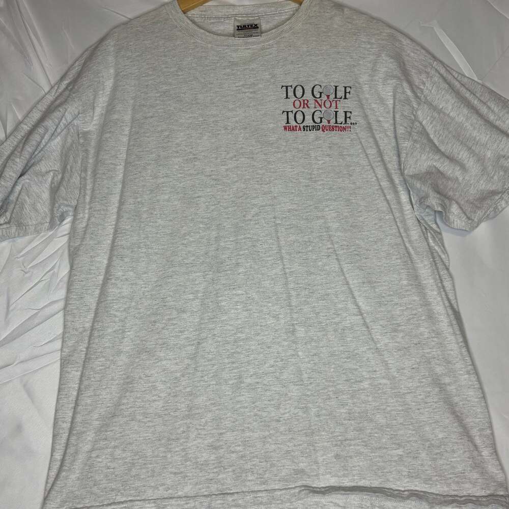 Vintage "To Golf or Not To Golf" Humor T-Shirt Gray XL